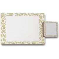 Benjamin Tate Design egyptian hieroglyphs golden border placemat coaster set in Natural