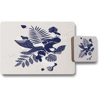 Benjamin Tate Design decorative leaf prints placemat coaster set in Natural