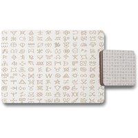 Benjamin Tate Design viking ritual symbols placemat coaster set in Natural