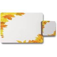 Benjamin Tate Design yellow autumn border placemat coaster set in Natural