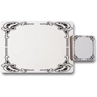 Benjamin Tate Design decorative border placemat coaster set in Natural