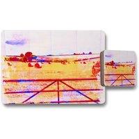 Benjamin Tate Design hay bale vibe placemat coaster set in Natural