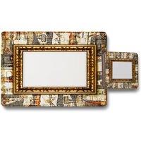 Benjamin Tate Design rustic egyptian frame placemat coaster set in Natural