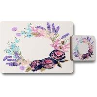 Benjamin Tate Design beautiful reath placemat coaster set in Natural