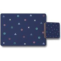 Benjamin Tate Design hipster pattern placemat coaster set in Natural