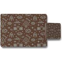 Benjamin Tate Design planets & stars placemat coaster set in Natural