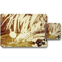Benjamin Tate Design pretty bird placemat coaster set in Natural