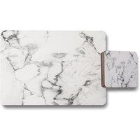 Benjamin Tate Design white marble texture placemat coaster set in Natural
