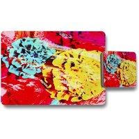 Benjamin Tate Design roses placemat coaster set in Natural