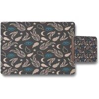 Benjamin Tate Design floral magic eyes placemat coaster set in Natural