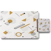 Benjamin Tate Design trendy geometric elements placemat coaster set in Natural