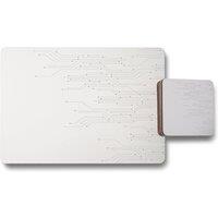 Benjamin Tate Design digital background with technology circuit board placemat coaster set in Natural