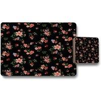 Benjamin Tate Design beautiful pink flowers placemat coaster set in Natural