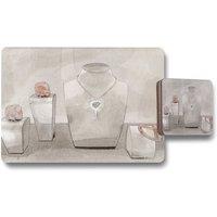 Benjamin Tate Design elegance placemat coaster set in Natural