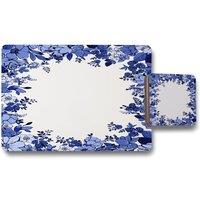 Benjamin Tate Design winter floral frame placemat coaster set in Natural