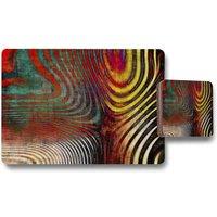 Benjamin Tate Design psychedelic print placemat coaster set in Natural