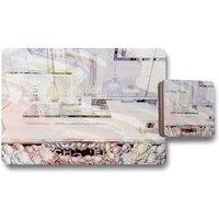Benjamin Tate Design window shopping placemat coaster set in Natural