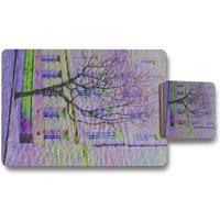 Benjamin Tate Design lonely tree placemat coaster set in Natural