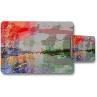 Benjamin Tate Design london thames placemat coaster set in Natural