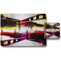 Benjamin Tate Design big ben flipped placemat coaster set in Natural