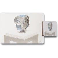 Benjamin Tate Design crystal watch placemat coaster set in Natural