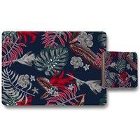 Benjamin Tate Design leaves of tropical plants placemat coaster set in Natural