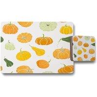 Benjamin Tate Design pumpkin illustrations placemat coaster set in Natural