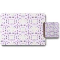 Benjamin Tate Design purple brilliant boho placemat coaster set in Natural