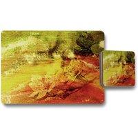 Benjamin Tate Design rustic flowers placemat coaster set in Natural