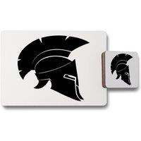 Benjamin Tate Design roman helmet placemat coaster set in Natural