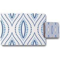 Benjamin Tate Design seamless boho intricate ogee placemat coaster set in Natural