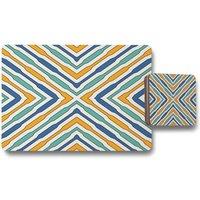 Benjamin Tate Design ethnic geometric figures placemat coaster set in Natural