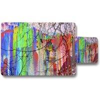 Benjamin Tate Design big ben & trees painted placemat coaster set in Natural