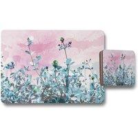 Benjamin Tate Design berry sky placemat coaster set in Natural