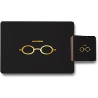 Benjamin Tate Design unread gold placemat coaster set in Natural