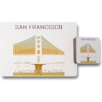 Benjamin Tate Design san francisco placemat coaster set in Natural