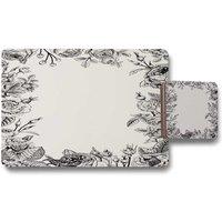 Benjamin Tate Design hand drawn roses placemat coaster set in Natural