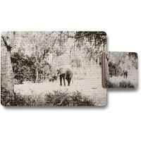 Benjamin Tate Design elephant jungle placemat coaster set in Natural