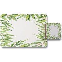 Benjamin Tate Design leaves border placemat coaster set in Natural