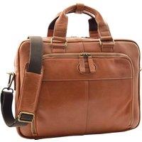 House of Leather Men's Mens Real Leather Briefcase Grab Handle Shoulder Handbag HL341 Tan | Size: Medium
