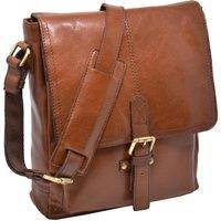Mens Real Leather Cross Body Bag Travel Shoulder Handbag HOL14 Brown