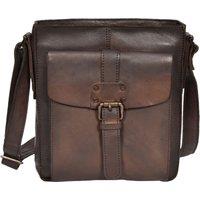 House of Leather Men's Mens Real Leather Shoulder Bag Small Size Organiser Pouch HOL3799 Brown