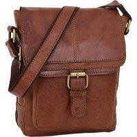 Mens Real Leather Cross Body Bag Organiser Flight Pouch Oldenburg Brown