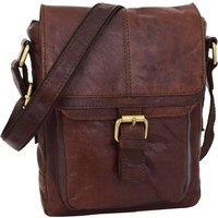 Mens Real Leather Cross Body Bag Organiser Flight Pouch Oldenburg Brown