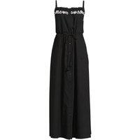 Lands' End Women's Embroidered Midi Dress in Black | Size: 14-16