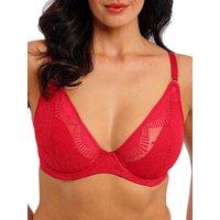 Wacoal Women's Sensu Lace Plunge Bra in Red | Size: 36C