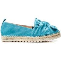 Moda In Pelle Women's 'Fionna' Alcantara Loafers in Turquoise | Size: 5