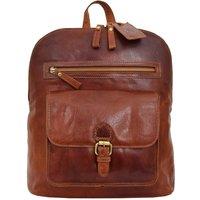 Doris Tan Real Leather Casual Backpack Medium Size Organiser Rucksack