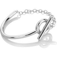Hot Diamonds Women's Linked Half Bangle in Silver | Size: 7