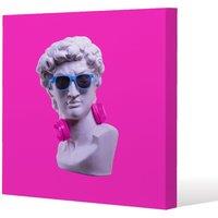Benjamin Tate Design Plaster statue of David's head in blue sunglasses (Canvas Print) / 127 x 127 x 4cm in Natural | Size: 127 x 127 x 4 cm